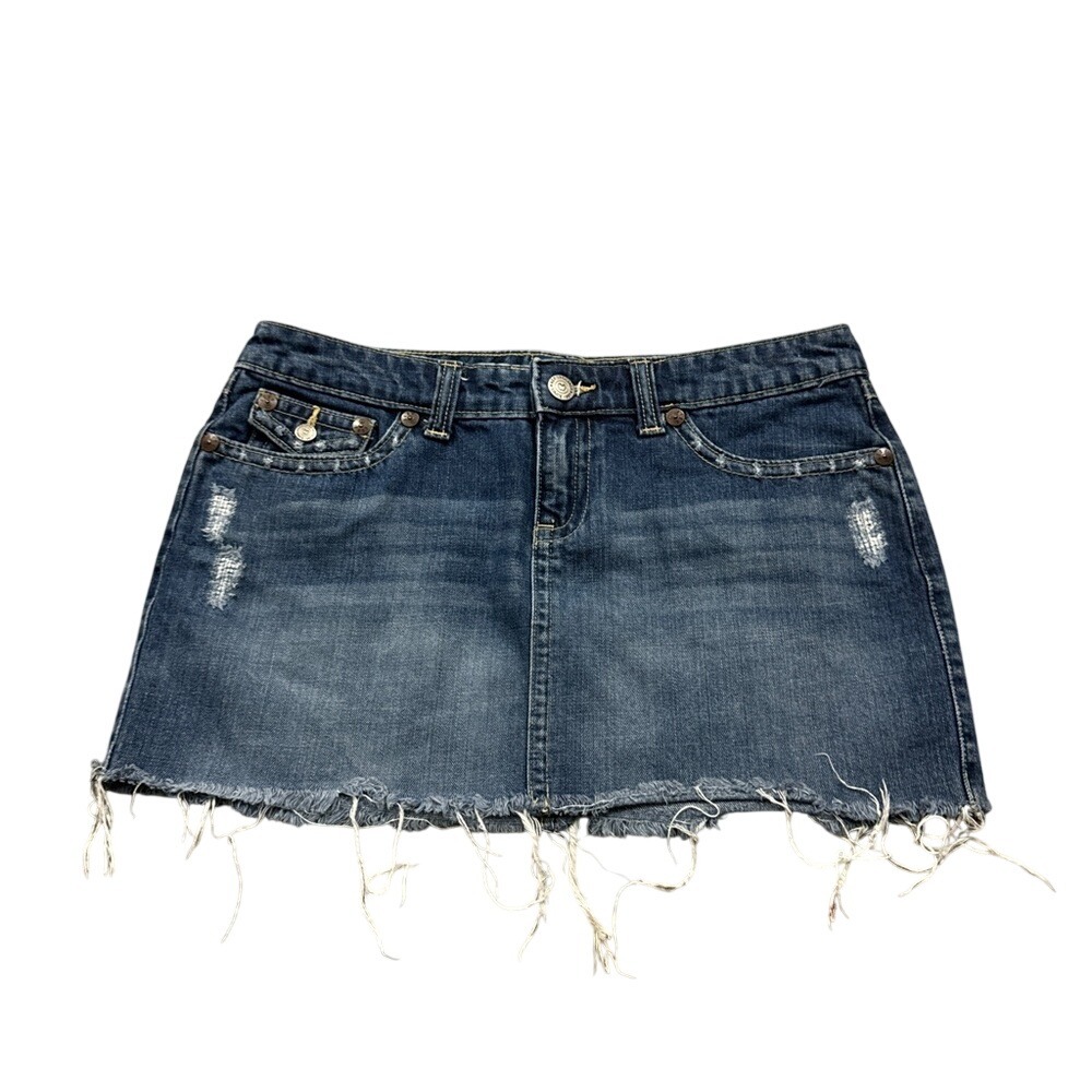 Y2K Aeropostale Denim Frayed Mini Skirt